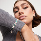 Chain bracelet with green crystals